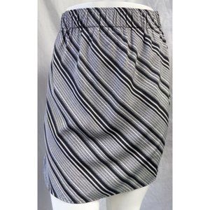"ANN TAYLOR" BLACK STRIPED CAREER CASUAL ELASTIC WAIST MINI SKIRT SIZE: S NWT